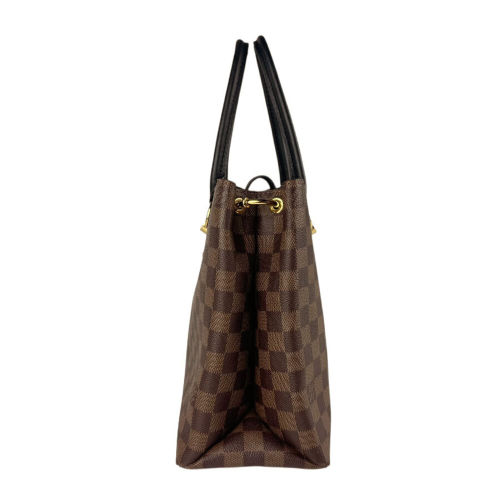 Louis Vuitton Damier Brown Shoulder Bag Ebene Leather Ebene Riverside Canvas